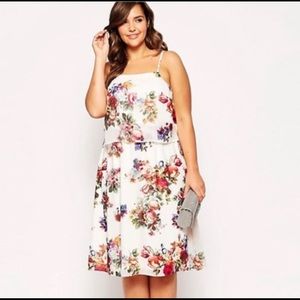 ASOS Curve Floral Spaghetti Strap Midi Dress